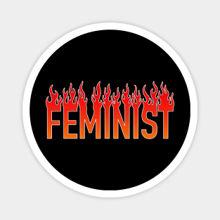 Feminist Vintage Flames Magnet